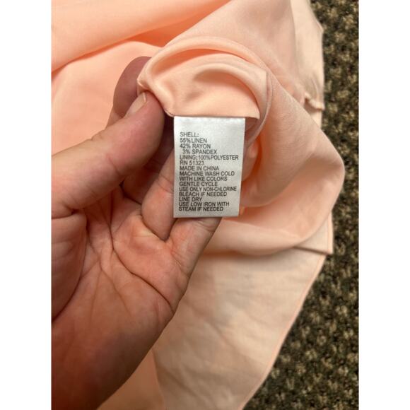 Antonio Melani Linen Dress Women’s 10 US Peach Spaghetti Strap Lined EUC💗 - Picture 4 of 8